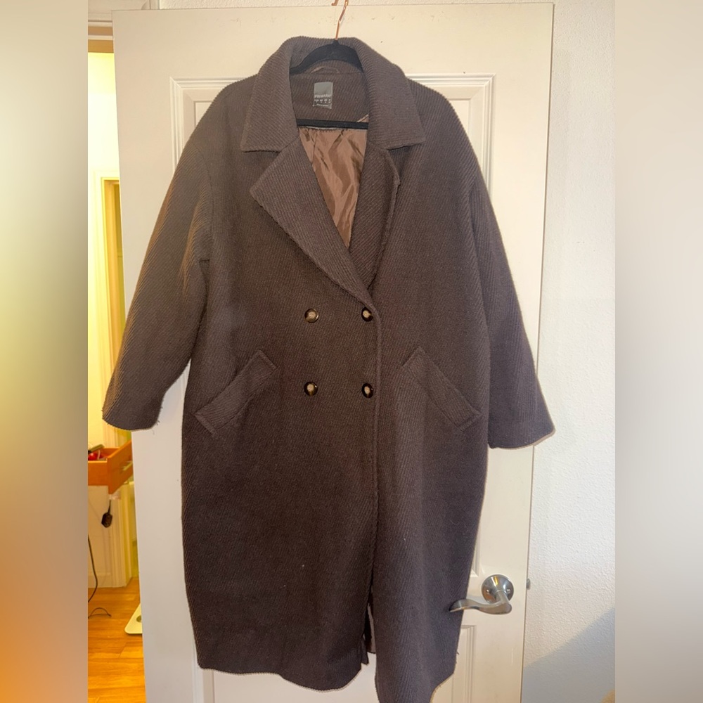 Women's Chocolate Brown Double-Breasted Coat